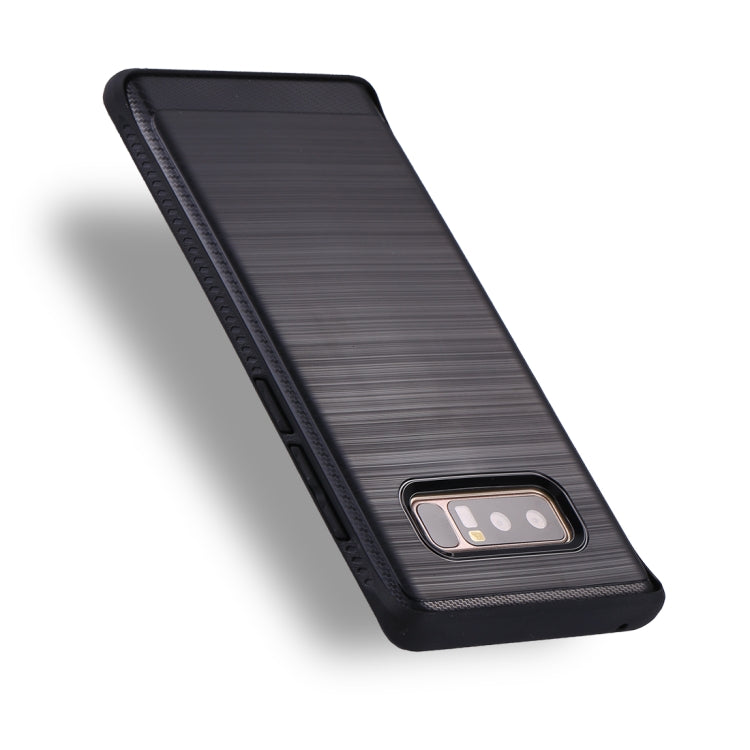 For Galaxy Note 8 Brushed Texture + Soft TPU Dropproof Protective Back Cover Case