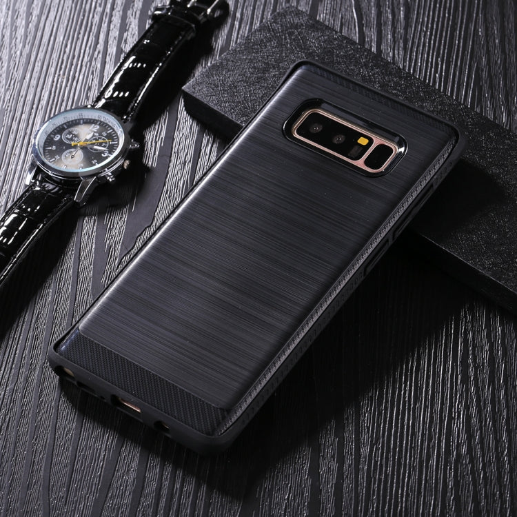 For Galaxy Note 8 Brushed Texture + Soft TPU Dropproof Protective Back Cover Case