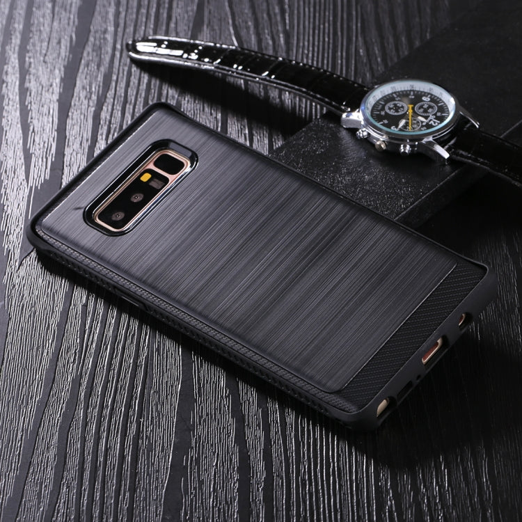 For Galaxy Note 8 Brushed Texture + Soft TPU Dropproof Protective Back Cover Case