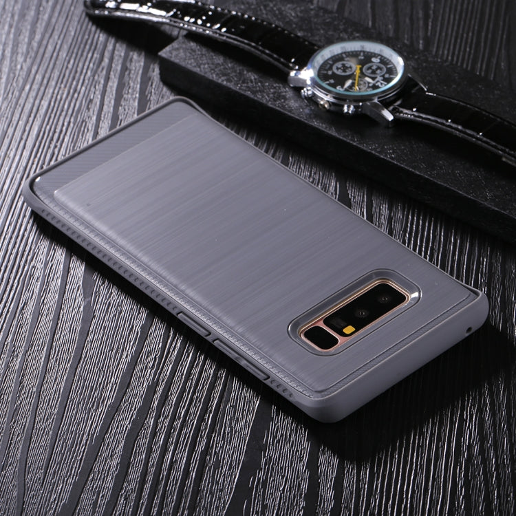 For Galaxy Note 8 Brushed Texture + Soft TPU Dropproof Protective Back Cover Case