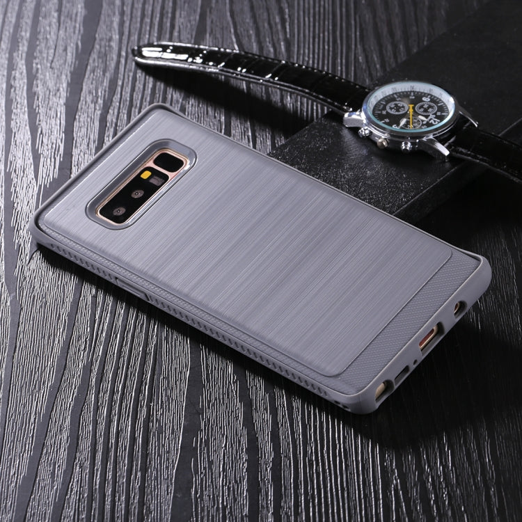For Galaxy Note 8 Brushed Texture + Soft TPU Dropproof Protective Back Cover Case