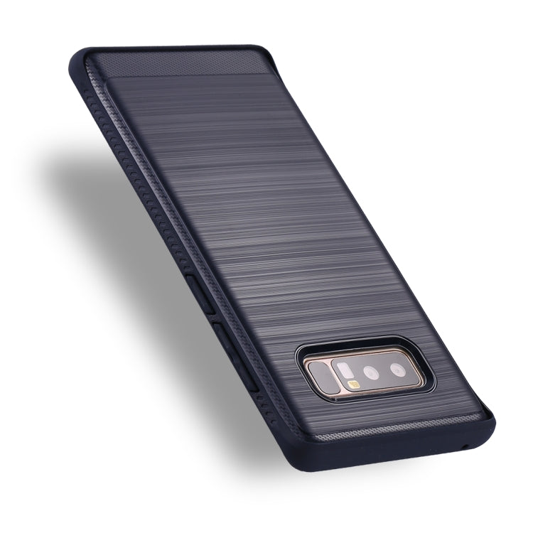 For Galaxy Note 8 Brushed Texture + Soft TPU Dropproof Protective Back Cover Case