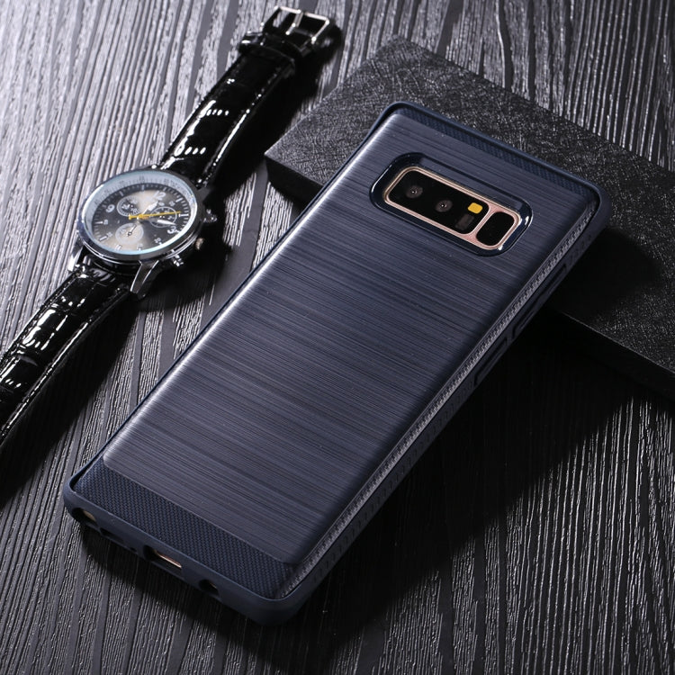 For Galaxy Note 8 Brushed Texture + Soft TPU Dropproof Protective Back Cover Case