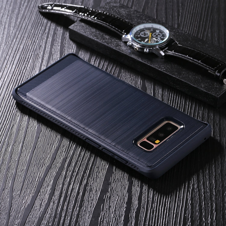 For Galaxy Note 8 Brushed Texture + Soft TPU Dropproof Protective Back Cover Case
