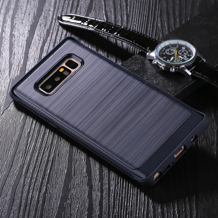 For Galaxy Note 8 Brushed Texture + Soft TPU Dropproof Protective Back Cover Case
