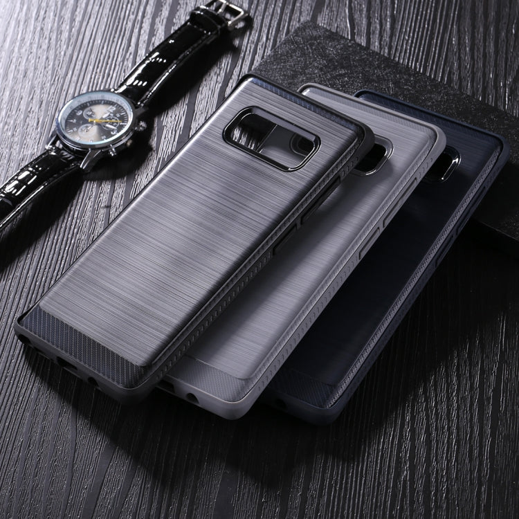 For Galaxy Note 8 Brushed Texture + Soft TPU Dropproof Protective Back Cover Case