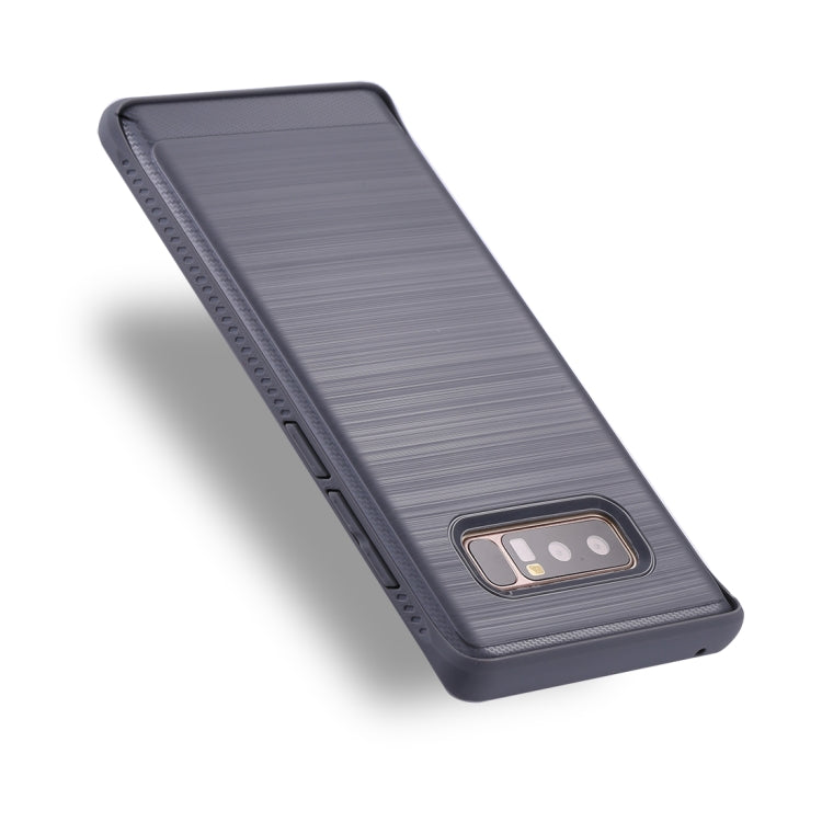 For Galaxy S8+ / G955 Brushed Texture + Soft TPU Dropproof Protective Back Cover Case(Grey)