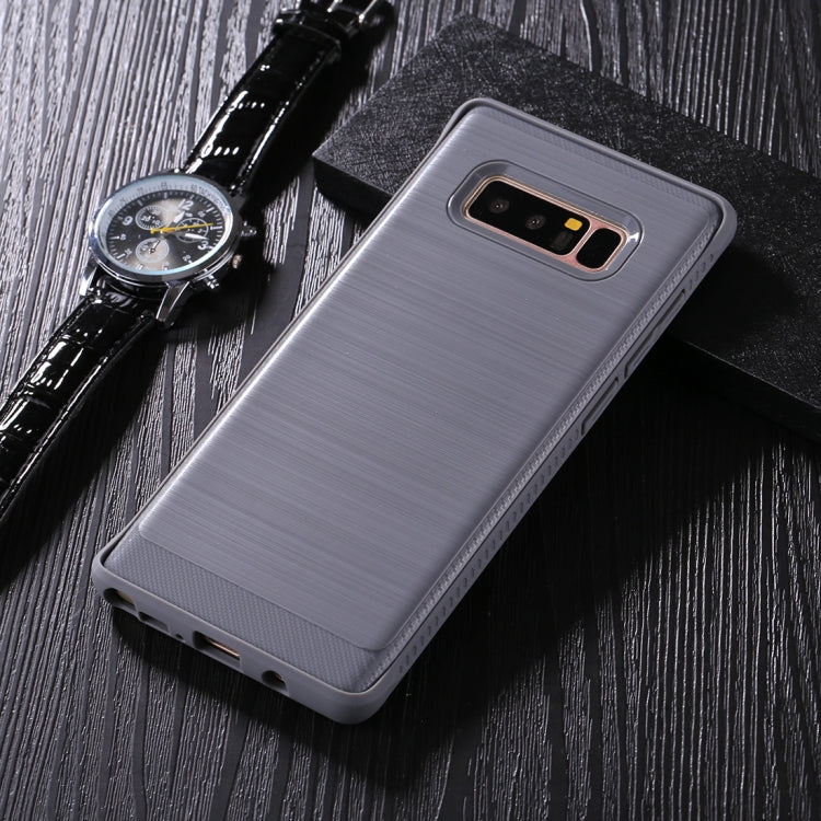 For Galaxy S8+ / G955 Brushed Texture + Soft TPU Dropproof Protective Back Cover Case(Grey)