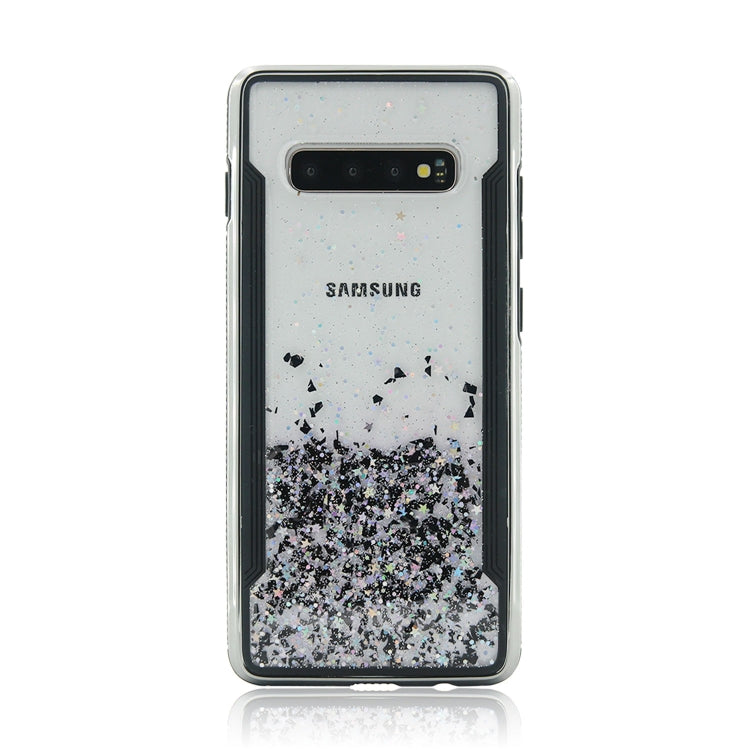 Carbon Gold Glitter Powder Shockproof Protective Case for Galaxy S10+