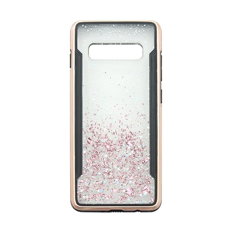 Carbon Gold Glitter Powder Shockproof Protective Case for Galaxy S10+