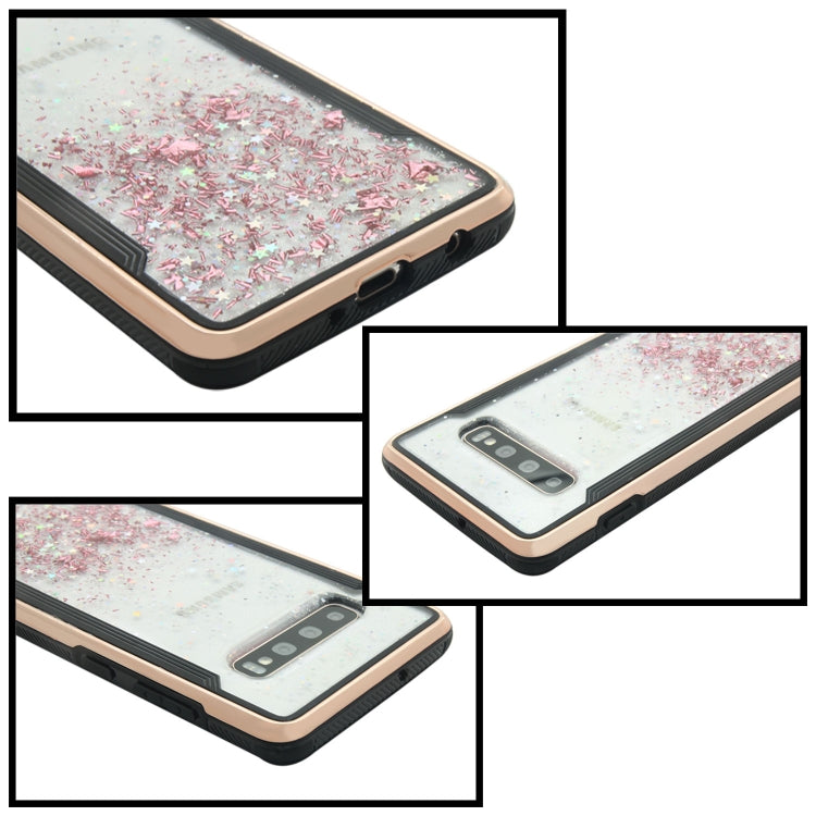 Carbon Gold Glitter Powder Shockproof Protective Case for Galaxy S10+