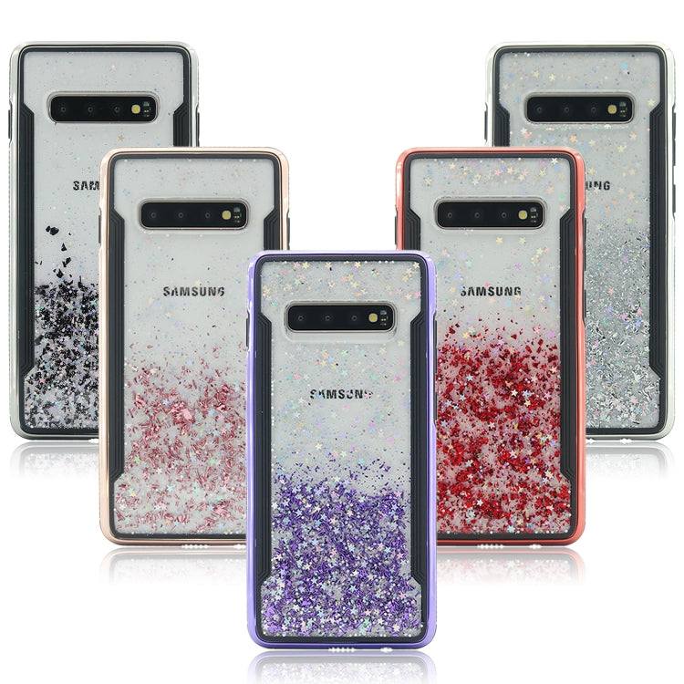 Carbon Gold Glitter Powder Shockproof Protective Case for Galaxy S10+