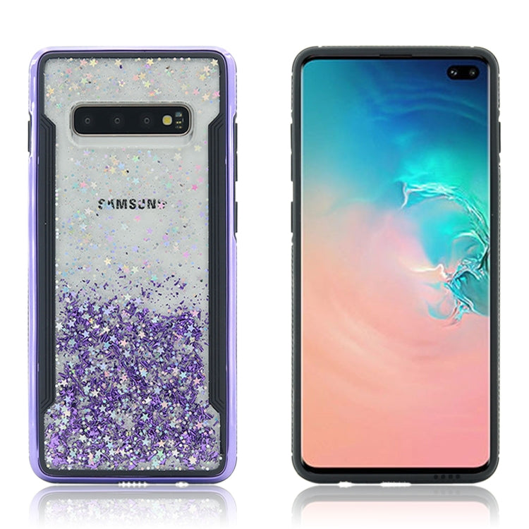 Carbon Gold Glitter Powder Shockproof Protective Case for Galaxy S10+