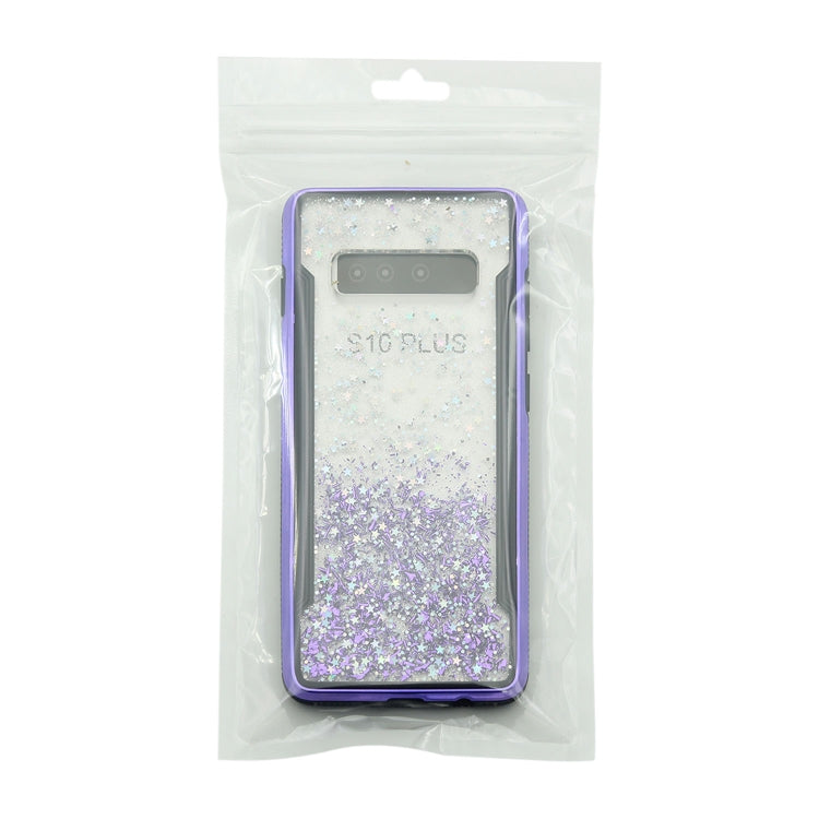 Carbon Gold Glitter Powder Shockproof Protective Case for Galaxy S10+