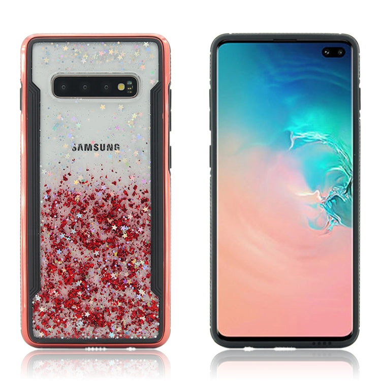 Carbon Gold Glitter Powder Shockproof Protective Case for Galaxy S10+