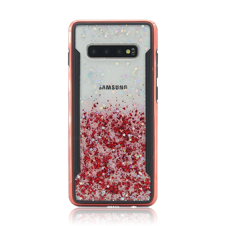 Carbon Gold Glitter Powder Shockproof Protective Case for Galaxy S10+