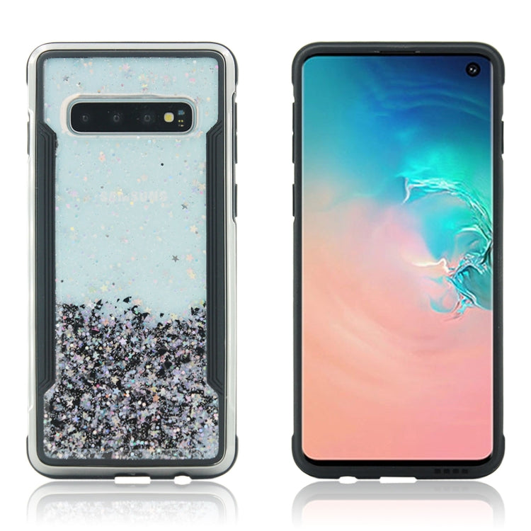 Carbon Gold Glitter Powder Shockproof Protective Case for Galaxy S10