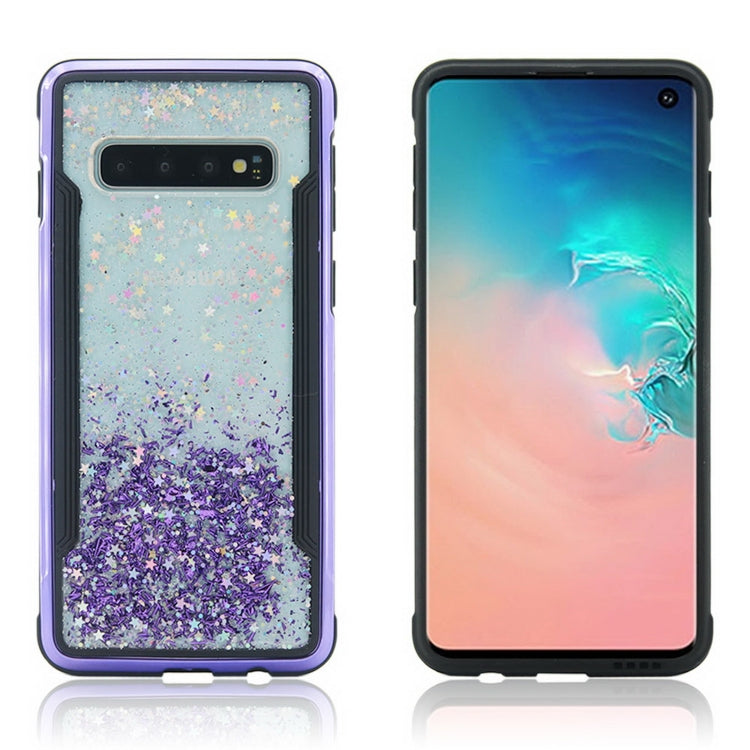 Carbon Gold Glitter Powder Shockproof Protective Case for Galaxy S10