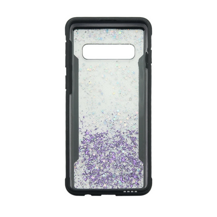 Carbon Gold Glitter Powder Shockproof Protective Case for Galaxy S10