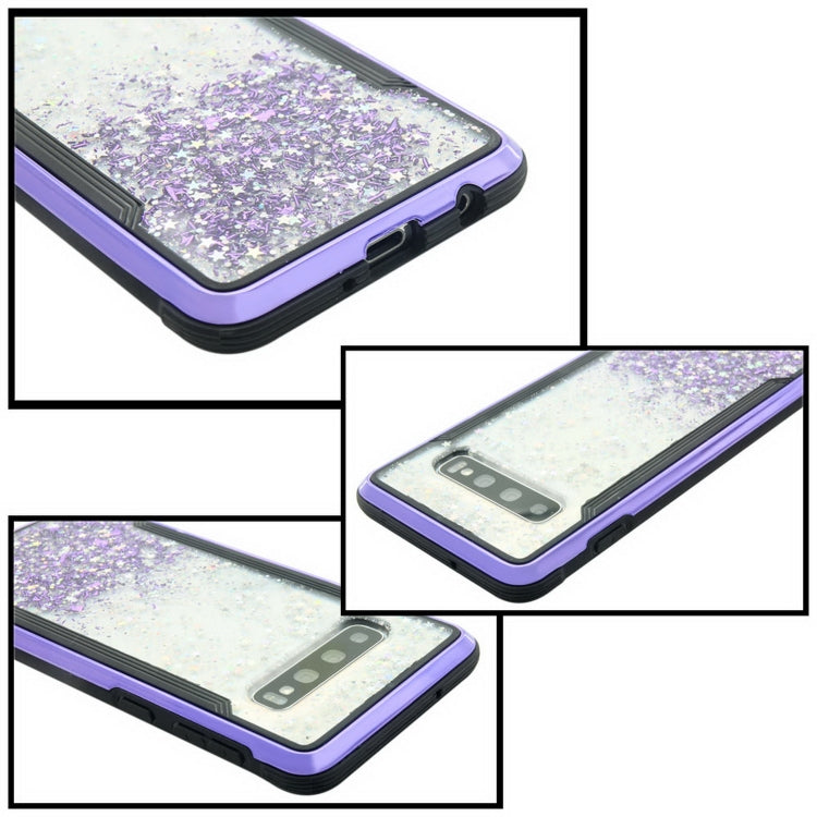 Carbon Gold Glitter Powder Shockproof Protective Case for Galaxy S10