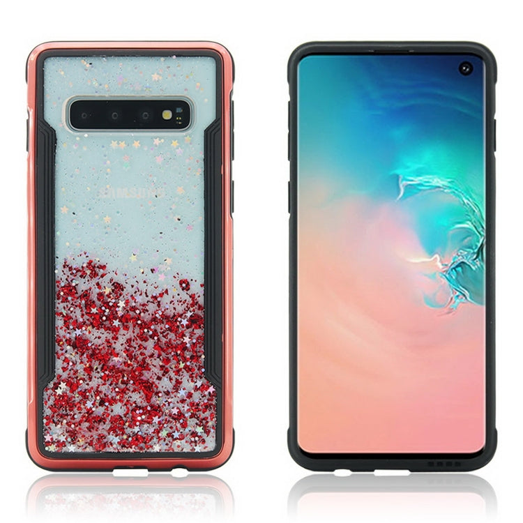 Carbon Gold Glitter Powder Shockproof Protective Case for Galaxy S10