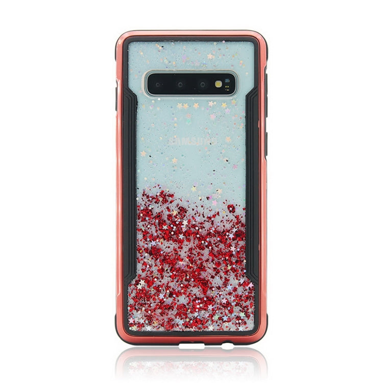 Carbon Gold Glitter Powder Shockproof Protective Case for Galaxy S10