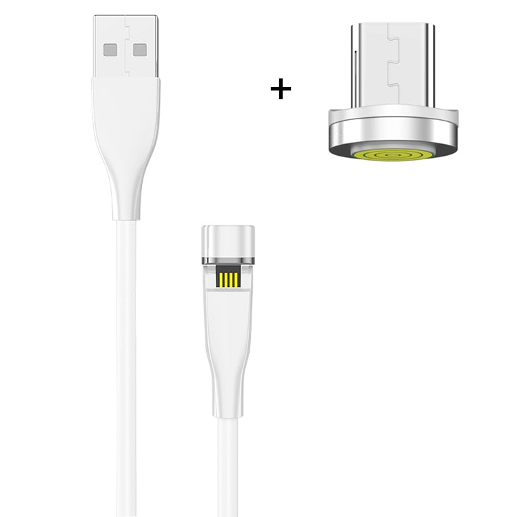 1m USB to Micro USB 540 Degree Rotating Magnetic Charging Cable (White)
