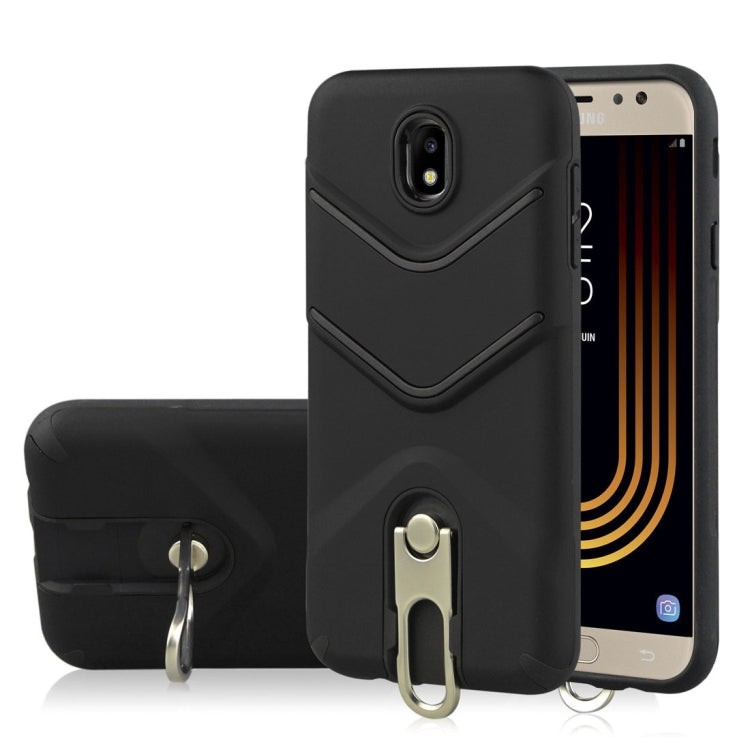 For Galaxy J7 (2017) (EU Version) TPU + PC Shockproof Protective Back Case with Rotatable Holder