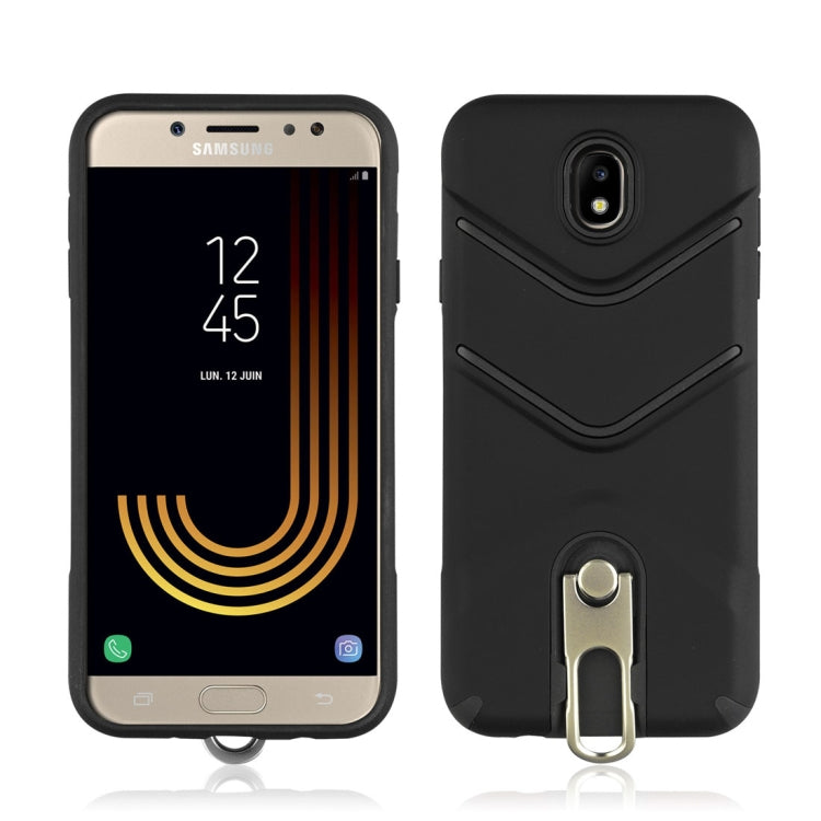 For Galaxy J7 (2017) (EU Version) TPU + PC Shockproof Protective Back Case with Rotatable Holder
