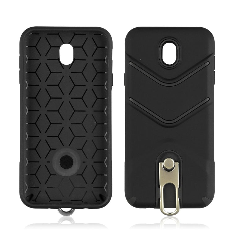 For Galaxy J7 (2017) (EU Version) TPU + PC Shockproof Protective Back Case with Rotatable Holder