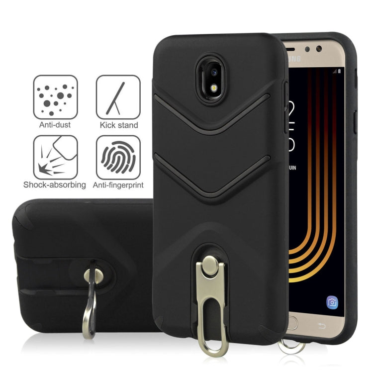 For Galaxy J7 (2017) (EU Version) TPU + PC Shockproof Protective Back Case with Rotatable Holder