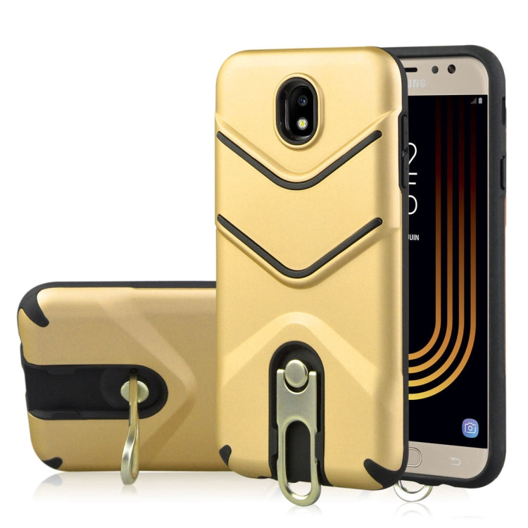 For Galaxy J7 (2017) (EU Version) TPU + PC Shockproof Protective Back Case with Rotatable Holder