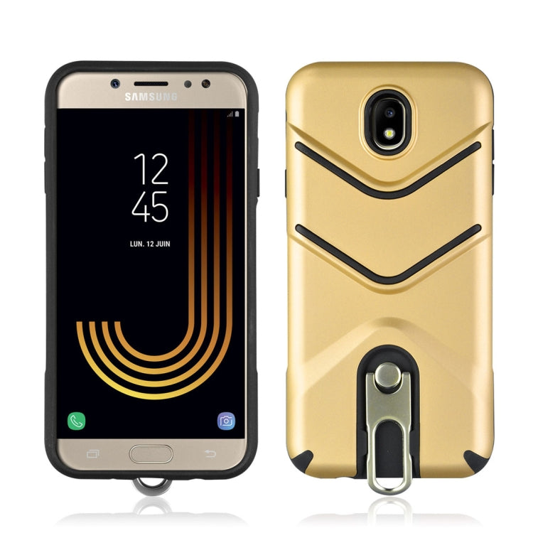 For Galaxy J7 (2017) (EU Version) TPU + PC Shockproof Protective Back Case with Rotatable Holder