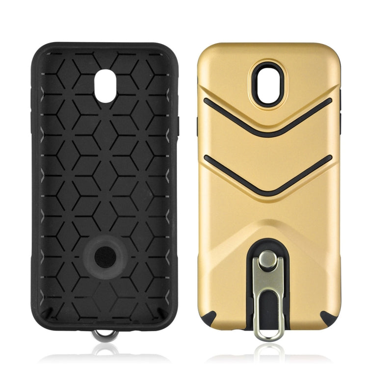 For Galaxy J7 (2017) (EU Version) TPU + PC Shockproof Protective Back Case with Rotatable Holder