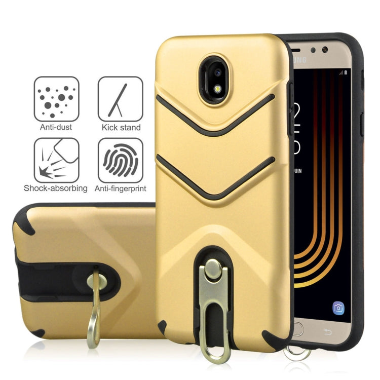 For Galaxy J7 (2017) (EU Version) TPU + PC Shockproof Protective Back Case with Rotatable Holder