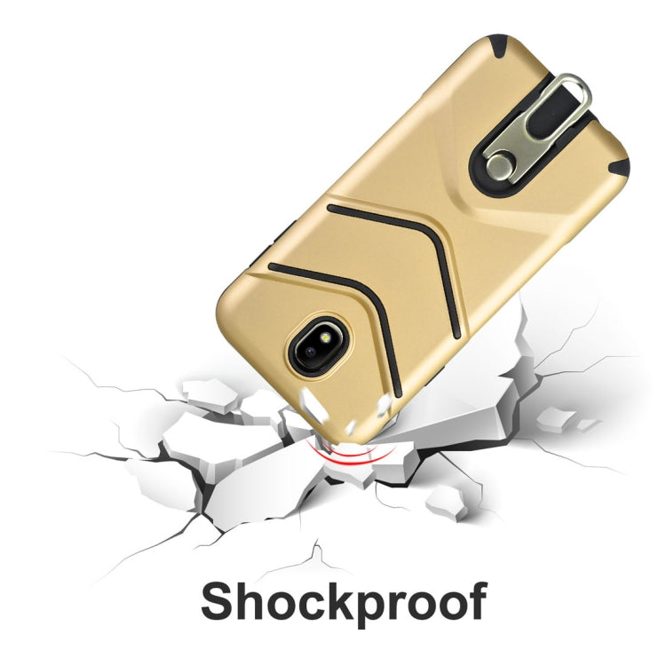 For Galaxy J7 (2017) (EU Version) TPU + PC Shockproof Protective Back Case with Rotatable Holder