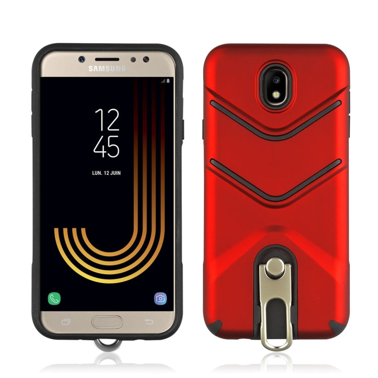 For Galaxy J7 (2017) (EU Version) TPU + PC Shockproof Protective Back Case with Rotatable Holder