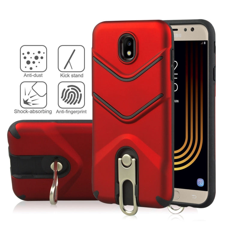 For Galaxy J7 (2017) (EU Version) TPU + PC Shockproof Protective Back Case with Rotatable Holder