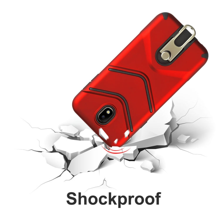 For Galaxy J7 (2017) (EU Version) TPU + PC Shockproof Protective Back Case with Rotatable Holder