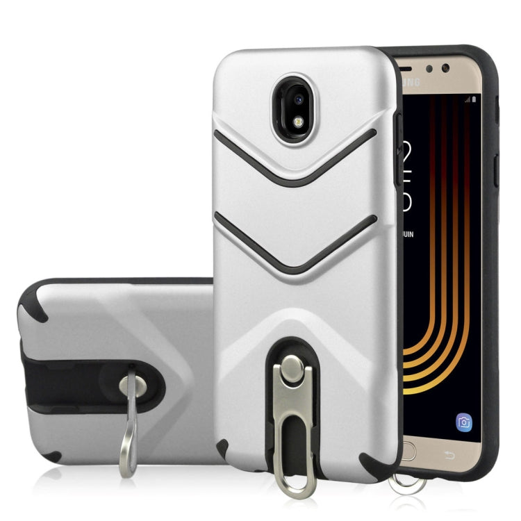 For Galaxy J7 (2017) (EU Version) TPU + PC Shockproof Protective Back Case with Rotatable Holder