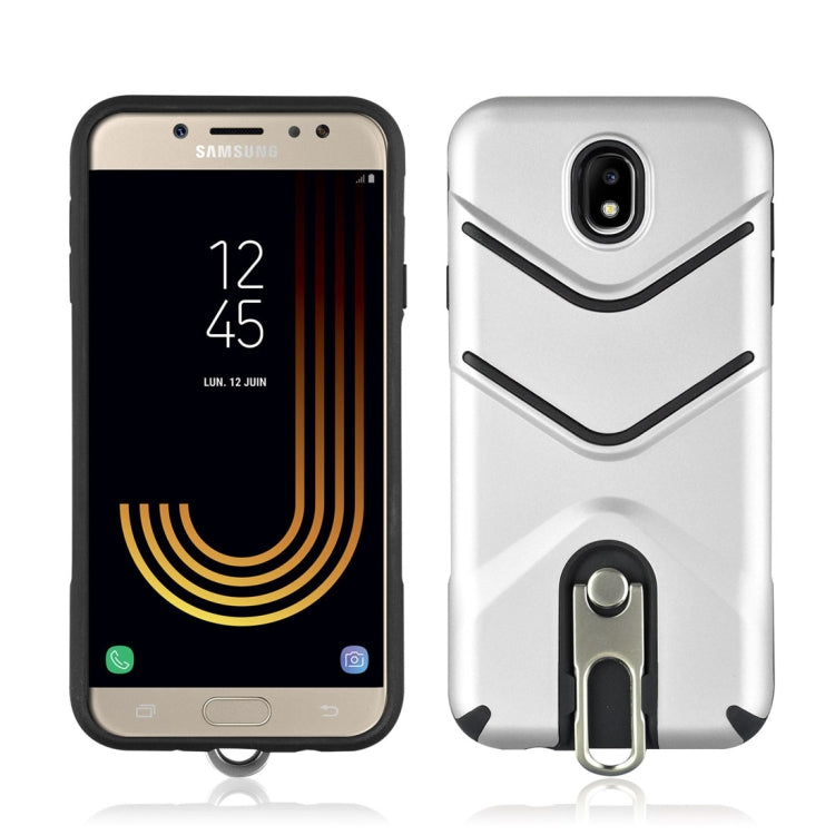 For Galaxy J7 (2017) (EU Version) TPU + PC Shockproof Protective Back Case with Rotatable Holder