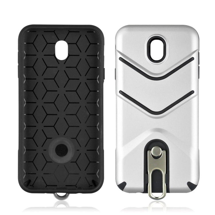For Galaxy J7 (2017) (EU Version) TPU + PC Shockproof Protective Back Case with Rotatable Holder