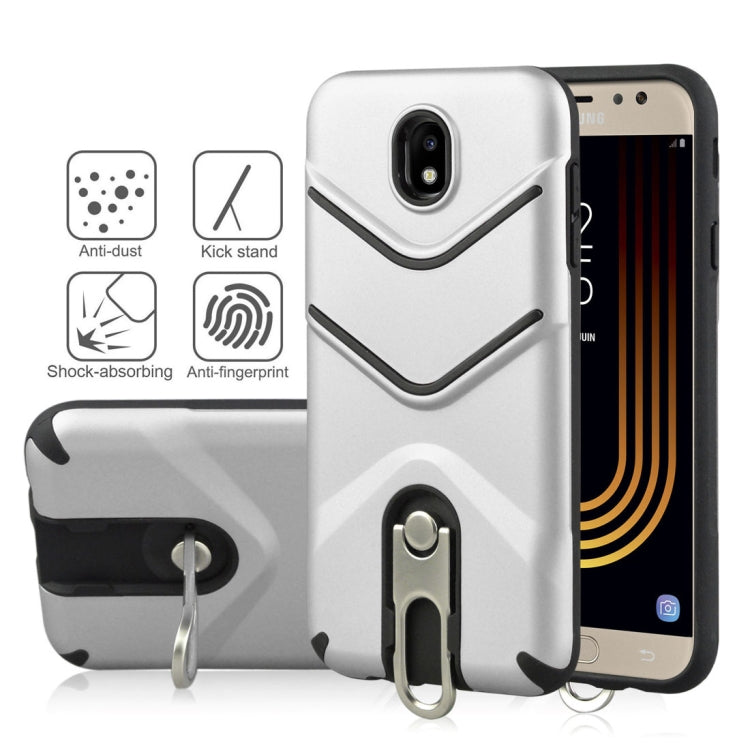 For Galaxy J7 (2017) (EU Version) TPU + PC Shockproof Protective Back Case with Rotatable Holder
