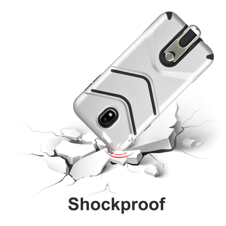 For Galaxy J7 (2017) (EU Version) TPU + PC Shockproof Protective Back Case with Rotatable Holder