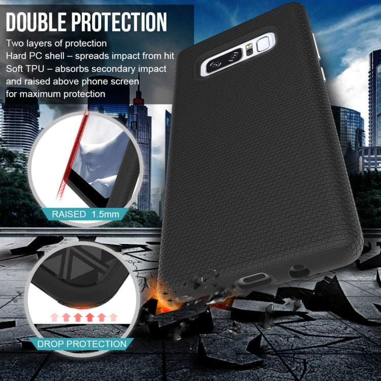 For Galaxy Note 8 PC + TPU Chrome Plated Press Button Anti-slip Protective Back Cover Case
