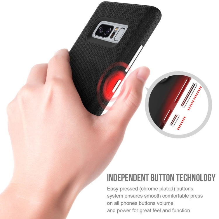 For Galaxy Note 8 PC + TPU Chrome Plated Press Button Anti-slip Protective Back Cover Case