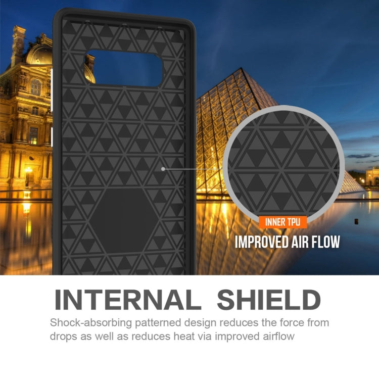 For Galaxy Note 8 PC + TPU Chrome Plated Press Button Anti-slip Protective Back Cover Case