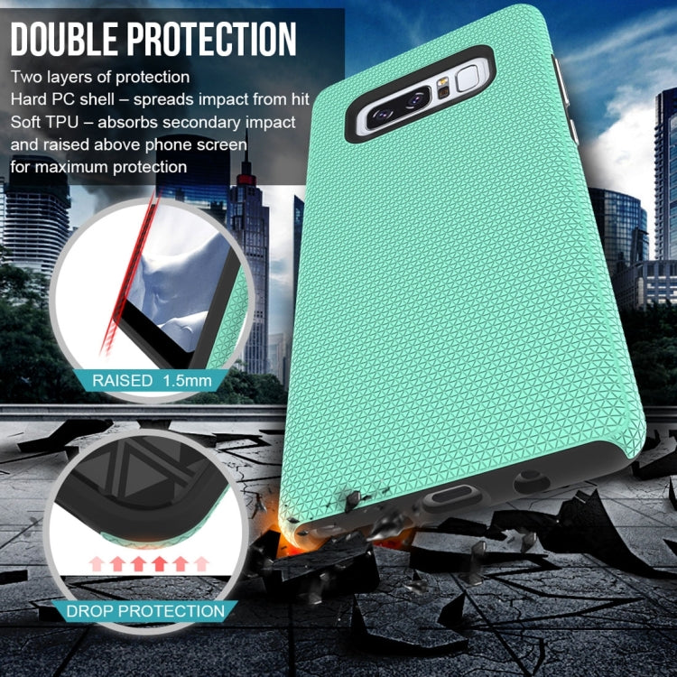 For Galaxy Note 8 PC + TPU Chrome Plated Press Button Anti-slip Protective Back Cover Case