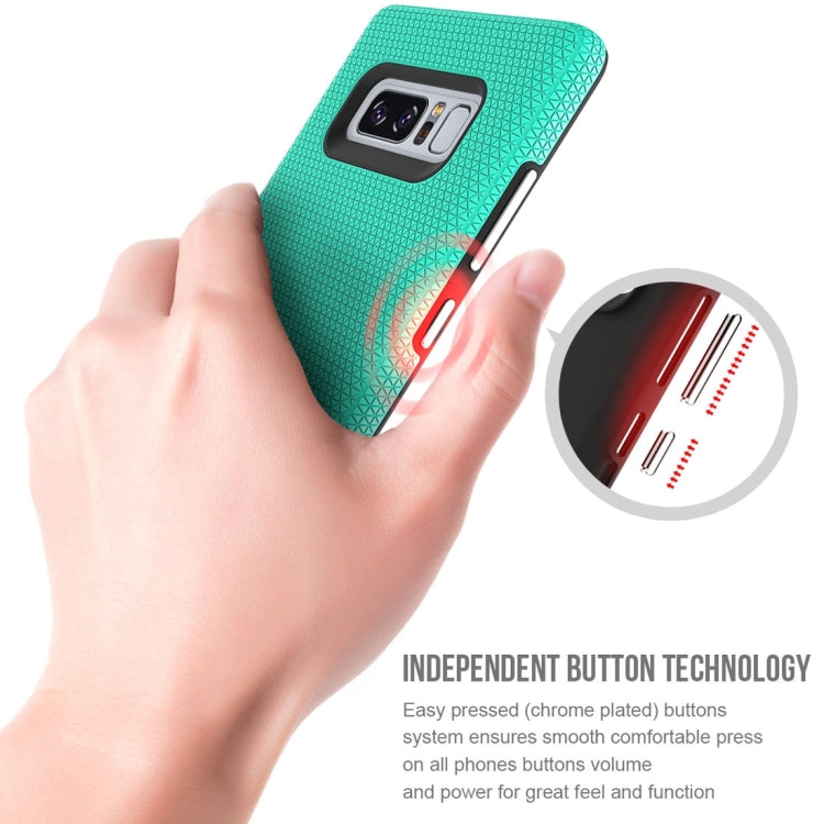 For Galaxy Note 8 PC + TPU Chrome Plated Press Button Anti-slip Protective Back Cover Case