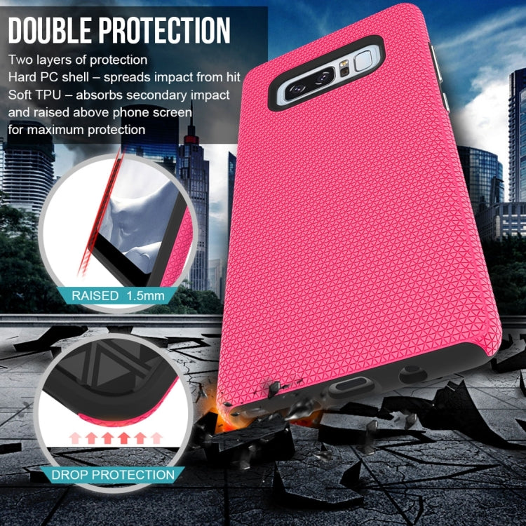 For Galaxy Note 8 PC + TPU Chrome Plated Press Button Anti-slip Protective Back Cover Case